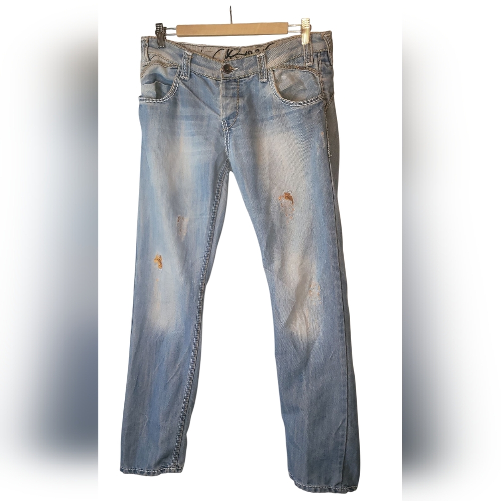 RNT23 Men's Light Blue Straight Jeans Ron Tomson